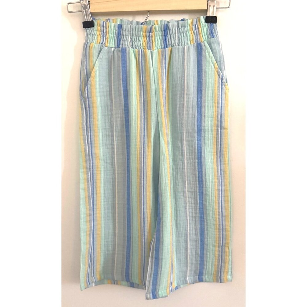 Btween Child 3T Striped Gauze Wide Leg Pull on Pants Soft Breathable Beachy Cozy